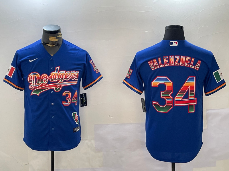 Men's Los Angeles Dodgers Fernando Valenzuela #34 Royal Jersey